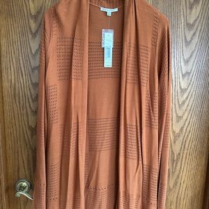 Cyrus Orange Open-Front Cardigan